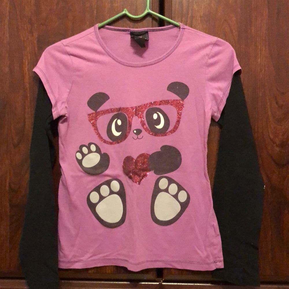 Girls long sleeve tee cute bear.